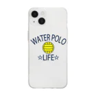 sports_tower スポーツタワーの水球(すいきゅう)(water polo)・アイテム・デザイン・Tシャツ・チームT・かっこいい・かわいい・クラブT・球技・得点・ボール・選手・ポジション・部活・スポーツ・シンプル・チームワーク Soft Clear Smartphone Case