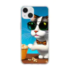 じょんすたいるのPopcorn Cat Soft Clear Smartphone Case