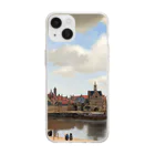 SONOTENI-ARTの008-003　フェルメール　『デルフト眺望』　クリア　スマホケース　iPhone 14/14Pro/13/13Pro/12/12Pro/11専用デザイン　CC5-1 Soft Clear Smartphone Case