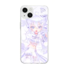 IENITY　/　MOON SIDEのさいばーにゃんこ 💜 パープル - iPhoneCase ソフトクリアスマホケース