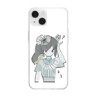 もあのねこの切り貼り絵 女の子 Soft Clear Smartphone Case