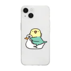 中原じゅん子グッズ店のインコちゃん うんこ出た Soft Clear Smartphone Case