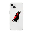 猫子猫の魅惑の黒猫 Soft Clear Smartphone Case