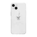 rilybiiの🌷 White Grayish Cherry Blossom Tulip . Soft Clear Smartphone Case