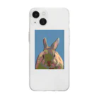 ふわふわりんごあめのうさぎ Soft Clear Smartphone Case