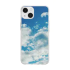 うむうむのくもくも、もくもく(青空) Soft Clear Smartphone Case