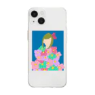 KAEDEsanの花ドレスを着た少女 Soft Clear Smartphone Case