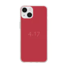 「Birth Day Colors」バースデーカラーの専門店の4月17日の誕生色「リボン・レッド」 Soft Clear Smartphone Case