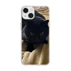 yottin59617の迷い黒猫キキ Soft Clear Smartphone Case