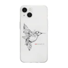 t-shirts-cafeのフォントイラストレーション『hummingbird（ハミングバード・ハチドリ）』 Soft Clear Smartphone Case