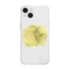 c5watercolorの水彩ペイント・くすみイエロー Soft Clear Smartphone Case