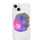 c5watercolorの水彩ペイント・紫の宝石 Soft Clear Smartphone Case