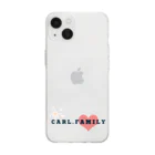 Carl.Familyの［Carl,Family］ロゴ③〈ハート〉 Soft Clear Smartphone Case