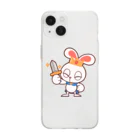 レタ(LETA)のぽっぷらうさぎ(勇敢！) Soft Clear Smartphone Case