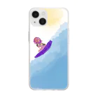 めりーさんのお店の波待ち Soft Clear Smartphone Case