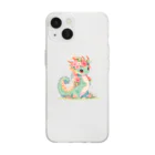 Japan Beautyオリジナルショップの赤ちゃん花龍 Soft Clear Smartphone Case