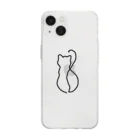 【KOTCH】 Tシャツショップの猫　ライン Soft Clear Smartphone Case