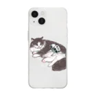 ばろうずのオブジェクト「猫」 Soft Clear Smartphone Case