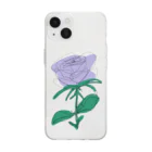 サラスシのmy ROSE パープル Soft Clear Smartphone Case