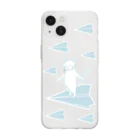 soraの紙飛行機に乗った猫のさぶろう Soft Clear Smartphone Case