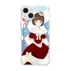 みとのお店屋さんの創作少女 女王 白い方のやつ Soft Clear Smartphone Case