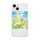 HI-KUN ART MUSEUM　　　　　　　　(ひーくんの美術館)のしあわせのキリン Soft Clear Smartphone Case