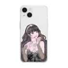 MIORI STOREのアイドルちゃん(黒) Soft Clear Smartphone Case