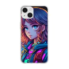 aokitaのAI art girl -pixel art- Soft Clear Smartphone Case