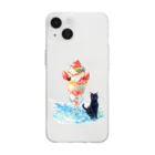 yuuの黒猫とパフェ Soft Clear Smartphone Case