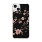 _AnzuのSakura　×　黒 Soft Clear Smartphone Case