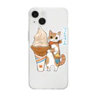 ちょぼなのショップのソフトクリーム猫 Soft Clear Smartphone Case