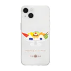 HeartToMeの喫茶　花猫珈琲　＜プリンアラモード＞ Soft Clear Smartphone Case