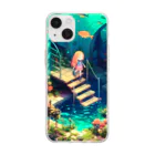 WakakelWorksのAquatic Escape Soft Clear Smartphone Case