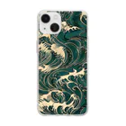 流水*ryu-sui@NFT AIartist/流浪人の彩波〜Ayanami〜Coloring Waves Soft Clear Smartphone Case