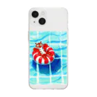 segasworksのプールのトラちゃん Soft Clear Smartphone Case