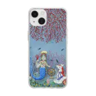 刺繍画家Marronのお店の人魚と一角獣2023 Soft Clear Smartphone Case