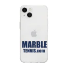 MABLE-TENNIS.comのMARBLE TENNIS.com (Navy logo） ソフトクリアスマホケース