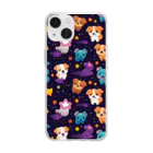 Vasetti_pressの可愛い犬の柄 Soft Clear Smartphone Case