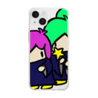 けた画伯屋🧑🏻‍🎨のピンクとみどりの魔法使い Soft Clear Smartphone Case