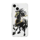 fumikayaの疾走する馬 Soft Clear Smartphone Case