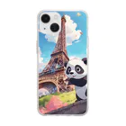 Cute-Animalsの【パリ旅行】パンダくん Soft Clear Smartphone Case