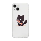 可愛いは正義 / かわかわなんでも屋のお魚好きな黒猫の幸せな瞬間 A Soft Clear Smartphone Case