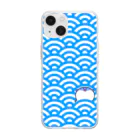 ken_ikedaの青海波（せいがいは）柄＋フグくん Soft Clear Smartphone Case