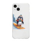 Gloriousのペンギンの冒険スノーボードパーティ ソフトクリアスマホケース