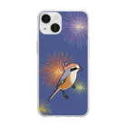 やちよ｜リアル鳥イラストのはちまき鳥_モズさん Soft Clear Smartphone Case