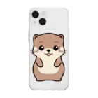 Ponjuのキュートなカワウソ2 Soft Clear Smartphone Case