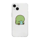 ちますけの抱っこかいじゅう。(水色) Soft Clear Smartphone Case