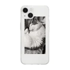 KAZU SHOPの可愛い猫のお昼寝　癒し Soft Clear Smartphone Case