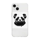 Shiba_IncのHeadphones & Pandas（ヘッドホン & パンダ） Soft Clear Smartphone Case