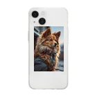 majuiceの凛々しい犬 Soft Clear Smartphone Case